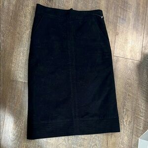 Boden Black Velvet Midi Pencil Skirt for Work